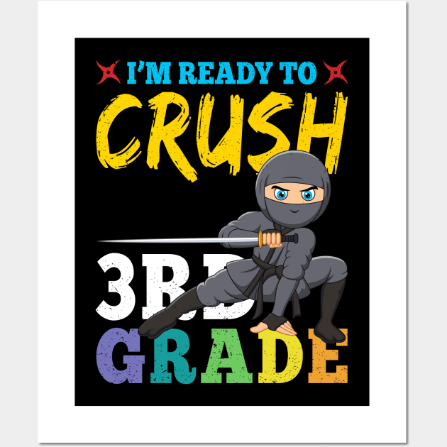 Ninja 3rd Grade Rocks Gift First Day of School Wall Art by kateeleone97023